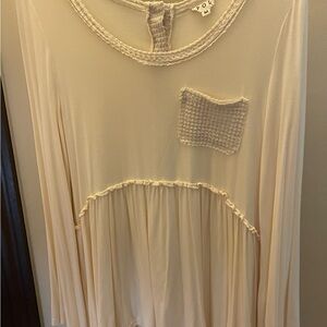 POL Cream Long Sleeve Top